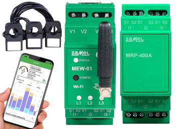 Monitor Licznik Energii Prądu WiFi 400A 3F SUPLA - ZAMEL