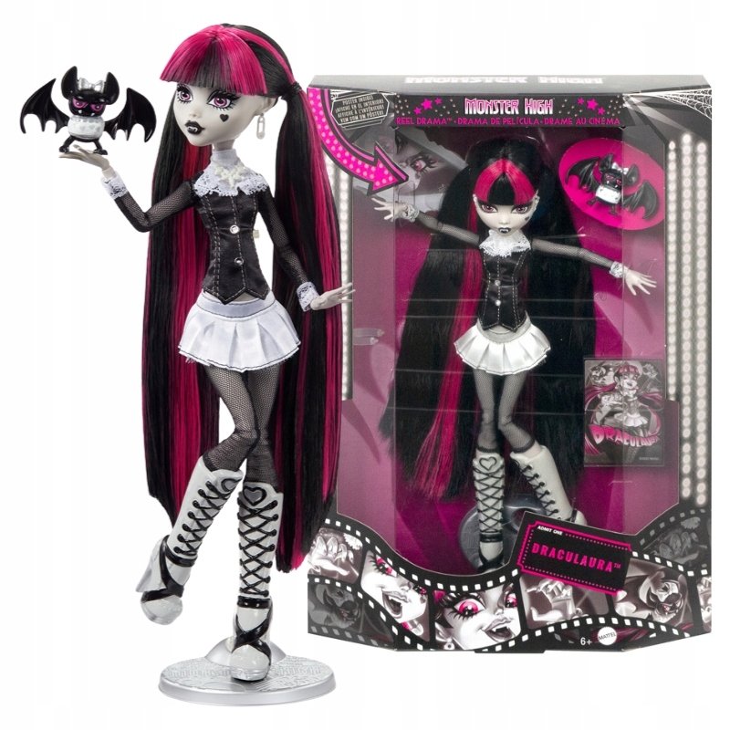 Monster High Ra Monster High Black&white Draculaura Lalka Kolekcjonerska Reel Drama ...