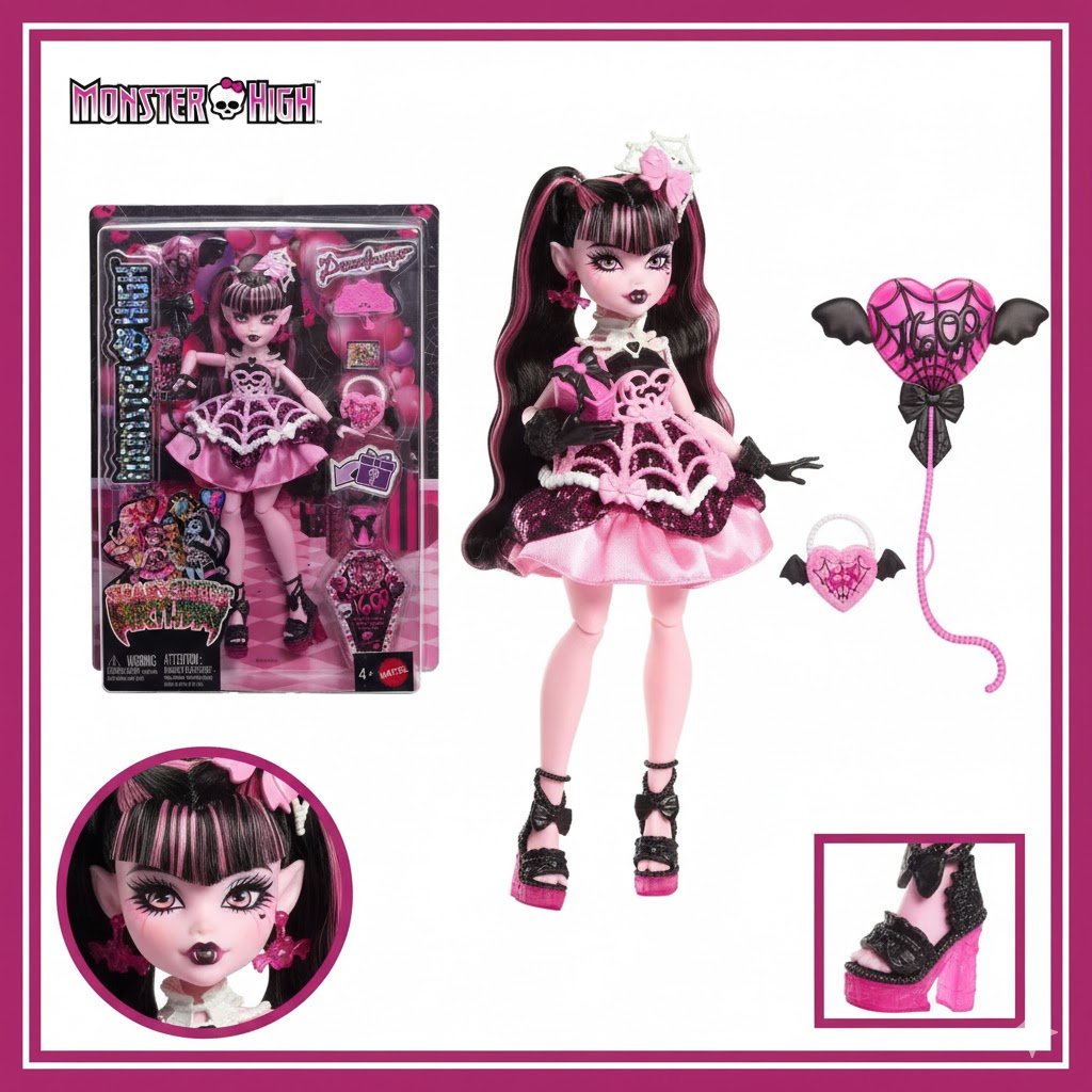 Mattel Monster High Draculaura Straszysłodkie urodziny lalka JBG74