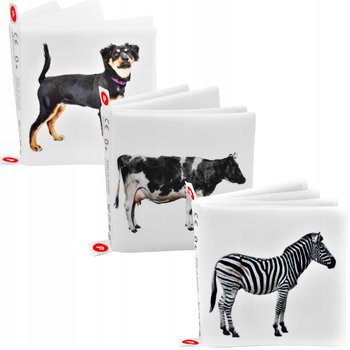 Montessori dla niemowląt - Zestaw książeczek materiałowych Realistyczne ilustracje zwierząt na białym tle / Parenti - Parenti