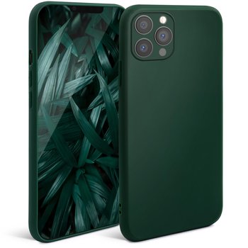 Moozy Silikonowe etui z serii Minimalist do iPhone'a 13 Pro, ciemnozielona - matowe wykończenie Lekkie etui na telefon komórkowy Smukłe, miękkie etui ochronne z TPU z matową powierzchnią - MOOZY