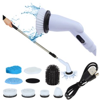 Mop Obrotowy Elektryczna Szczotka Do Czyszczenia 9 Głowicami Szczotkującymi - MDUG