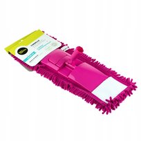 Mop płaski chenillowy z teleskopowym kijem fuksja