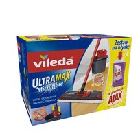 Mop płaski Vileda Ultramax z wiadrem 13 l wyciskaczem i płynem Ajax Vileda