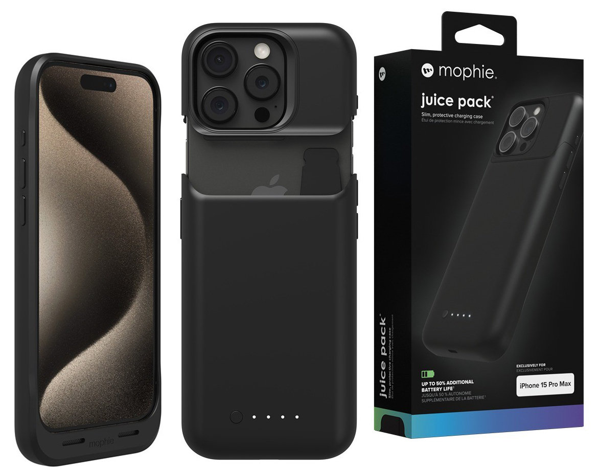 Mophie Juice Pack (3000 mAh) etui obudowa z wbudowanym powerbankiem baterią do iPhone 15 Pro Max