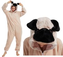 MOPS Pies Piesek PIŻAMA Kombinezon Przebranie Kigurumi Onesie 140