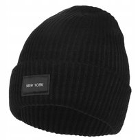 Moraj Czapka Damska Typu Beanie z Naszywką NEW YORK Uniwersalna