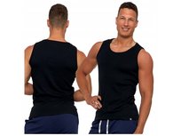 Moraj Top Męski Bez Rękawów Bawełniany Podkoszulka Męska Klasyczna Gładka Czarny M