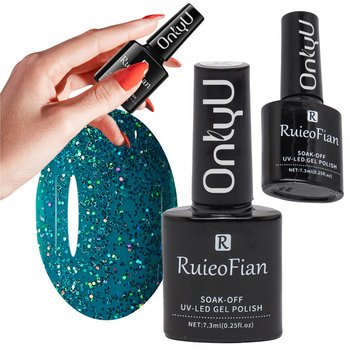 Morski Brokatowy Hybrydowy Lakier Do Paznokci Z Polyskiem Lakier Uv/L117 - OnlyU