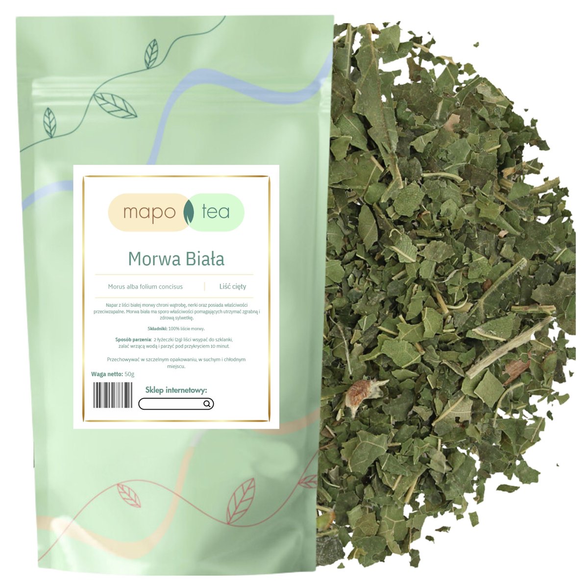Morwa Morwa Biała Liść Cięty 50g Naturalna 100% Wysoka Jakość Herbata Ziołowa ...