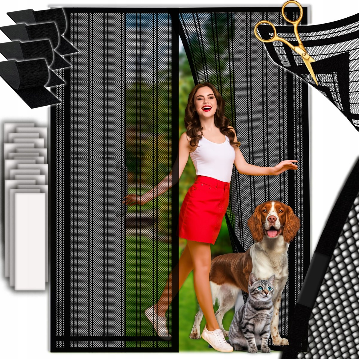 MOSKITIERA na DRZWI BALKONOWE OKNO WYMIAR 140/150/160x210