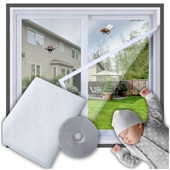 MOSKITIERA NA OKNO DRZWI SIATKA PRZECIW OWADOM RZEP WYMIAR 150 MOCNA BIAŁA - Eddcom