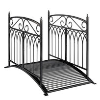 Mostek ogrodowy Outsunny z metalu, 135,5 cm, mostek do stawu z barierkami zabezpieczającymi, wygląd antyczny, odporny na rdzę, dekoracyjny mostek do strumieni i stawów, łatwy montaż