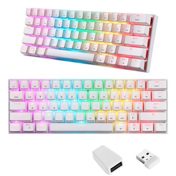 Motospeed Sk62 Rgb Bezprzewodowa Klawiatura Mechaniczna Blue Switch Biała - Motospeed