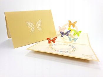 Motyle na spirali Kartka 3D urodziny prezent WOW! - GrandGift