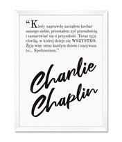 Motywacyjny obraz plakat do loftu z cytatem Charlie Chaplin 32x42 cm