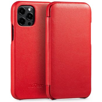 moVear flipSide S - Skórzane etui do Apple iPhone 13 (6.1") | Pokrowiec slim case, Skóra naturalna nappa (Czerwony) - moVear