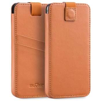 moVear pocketCase C+ skórzana wsuwka do iPhone 11 Pro MAX / Xs MAX / 11 / XR / 8/7/6 Plus | Skóra naturalna nappa (Jasnobrązowa) - moVear