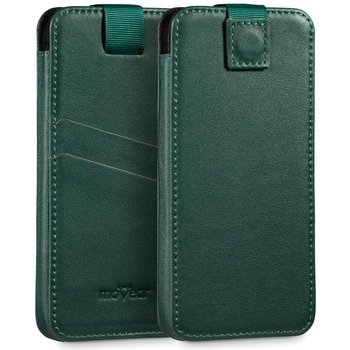 moVear pocketCase C+ skórzana wsuwka do iPhone 13/12/11 Pro MAX / Xs MAX / 11 / XR / 8/7/6 Plus | Skóra naturalna nappa (Zielona butelkowa) - moVear