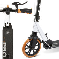 Movino, hulajnoga miejska City Pro, koła 200 mm, łożyska ABEC-7, 2 hamulce (ręczny, nożny), white-brown