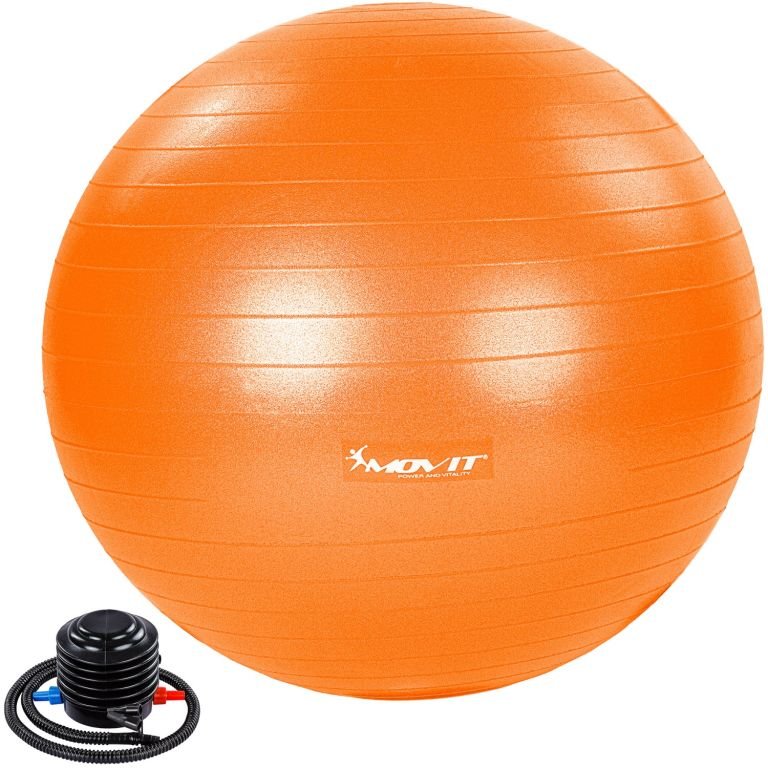 Фото - М'яч для фітнесу / фітбол MOVIT Piłka gimnastyczna z pompką, 85 cm, pomarańczowa