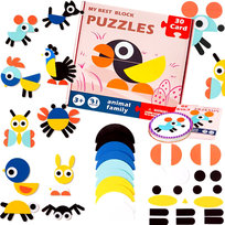 MOZAIKA UKŁADANKA ZWIERZĘTA ZABAWKA PUZZLE MONTESSORI DLA DZIECI NA PREZENT