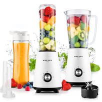 MOZANO,BLENDER KIELICHOWY DO KOKTAJLI 2 BIDONY + 2 WKŁADY  Nutri Sport 3w1 Biały ,450 W MOZANO