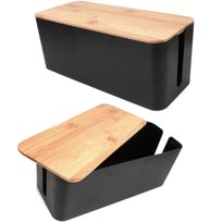 Mozos Kbo-Bk-Wood Pojemnik Na Kable Zasilające Czarny Z Brązową Pokrywą Mozos