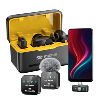 MOZOS MX3-DUAL zestaw 2 mikrofony bezprzewodowe 2.4 Ghz do telefonu USB-C - Mozos