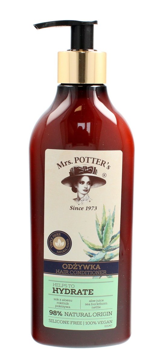 Фото - Шампунь Mrs. Potter's, Triple Herb, odżywka do włosów suchych Hydrate, 390 ml