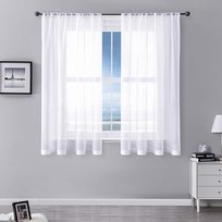 Mrtrees zasłony przezroczyste białe z efektem lnu 2szt 140x122cm Tunel