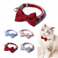 Mucha Muszka Obroża dla Psa Kota Czerwona Smycz Ozdoba Kokardka Kokarda