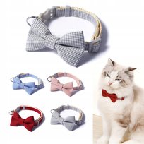 MUCHA MUSZKA OBROŻA DLA PSA KOTA SZARA SMYCZ OZDOBA KOKARDKA KOKARDA
