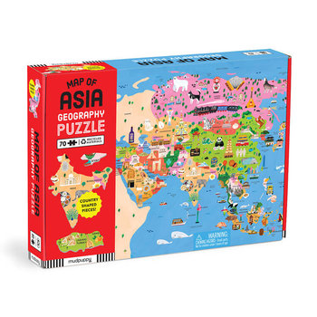 Mudpuppy Puzzle konturowe Mapa Azji 70 elementów 5+ - Mudpuppy