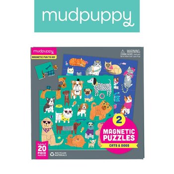 Mudpuppy, puzzle, magnetyczne, Koty i psy, 2x20 el. - Mudpuppy