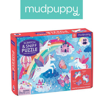 Mudpuppy, puzzle, sensoryczne z elementami zapachowymi Sen jednorożca, 60 el. - Mudpuppy