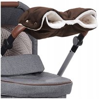 Mufka Do Wózka Uniwersalna Brązowa Wodoodporna Ciepła Flanel Wiatroszczelna