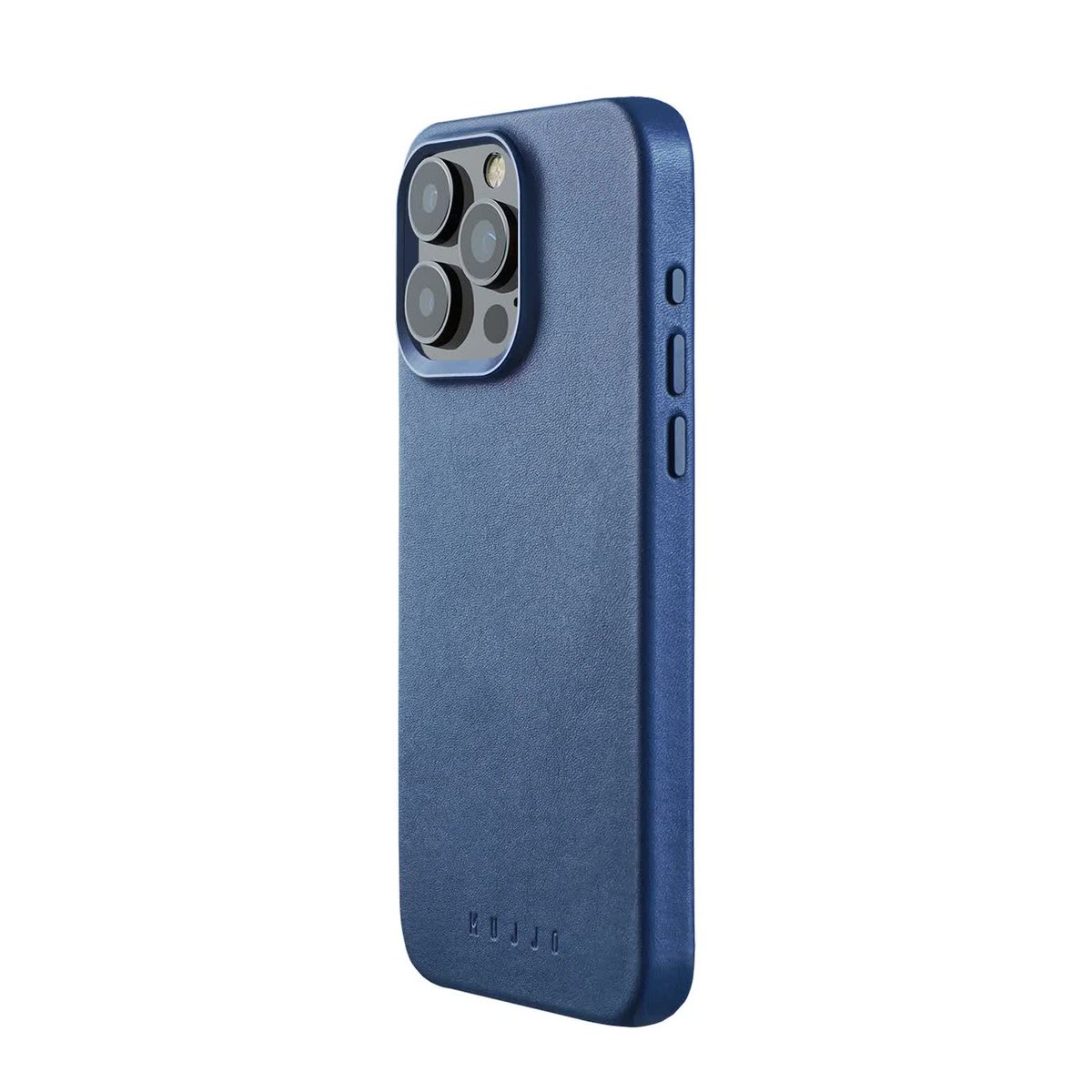 Mujjo Leather Phone Case - Fits IPhones 15 Plus And 14 Plus - MagSafe Compatible - Premium European Leather - Camera Lens Protection - Crafted With Recycled Materials - Slim Profile - Monaco Blue