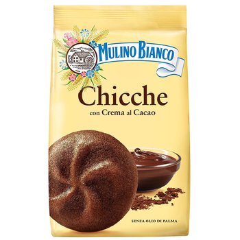 MULINO BIANCO Chicche - Kruche, czekoladowe ciastka z kremem kakaowym 200g 1 paczka - Mulino Bianco