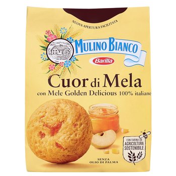MULINO BIANCO Cuor di Mela - Kruche, maślane ciastka wypełnione jabłkowym dżemem 300g 6 paczek - Mulino Bianco