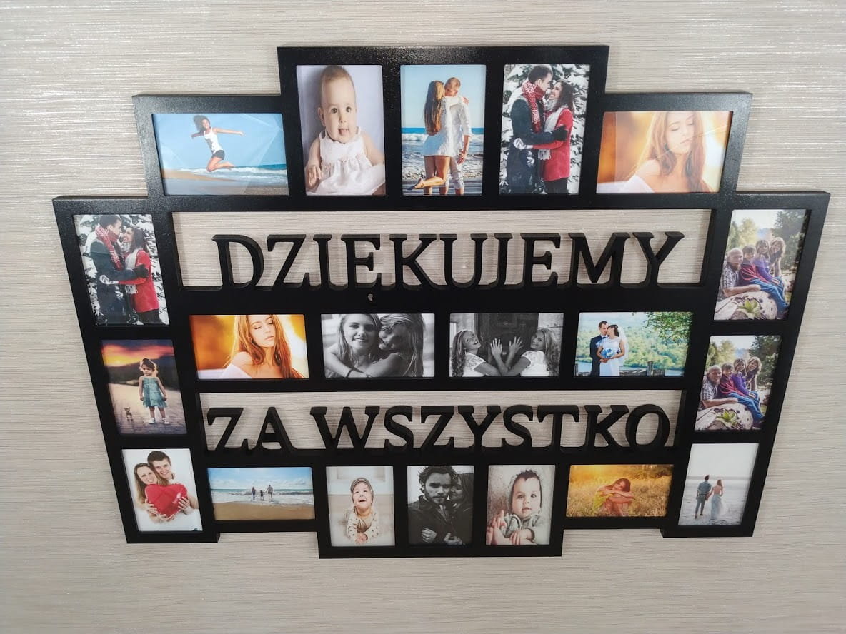 Ramka Na Zdjęcia Praca Plastyczna Multirama ramka na zdjęcia Dziękujemy za Wszystko 20 zdj 15x10