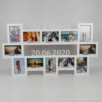 Multirama ramka na zdjęcia imiona i data 12 zdjęć rocznica - Wajdrew