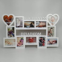 Multirama ramka na zdjęcia z napisem Kochanym Dziadkom 12 zdjęć 10x15 cm serca