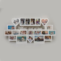 Multirama ramka na zdjęcia z napisem Miłość jest w nas  22 zdjęć serca