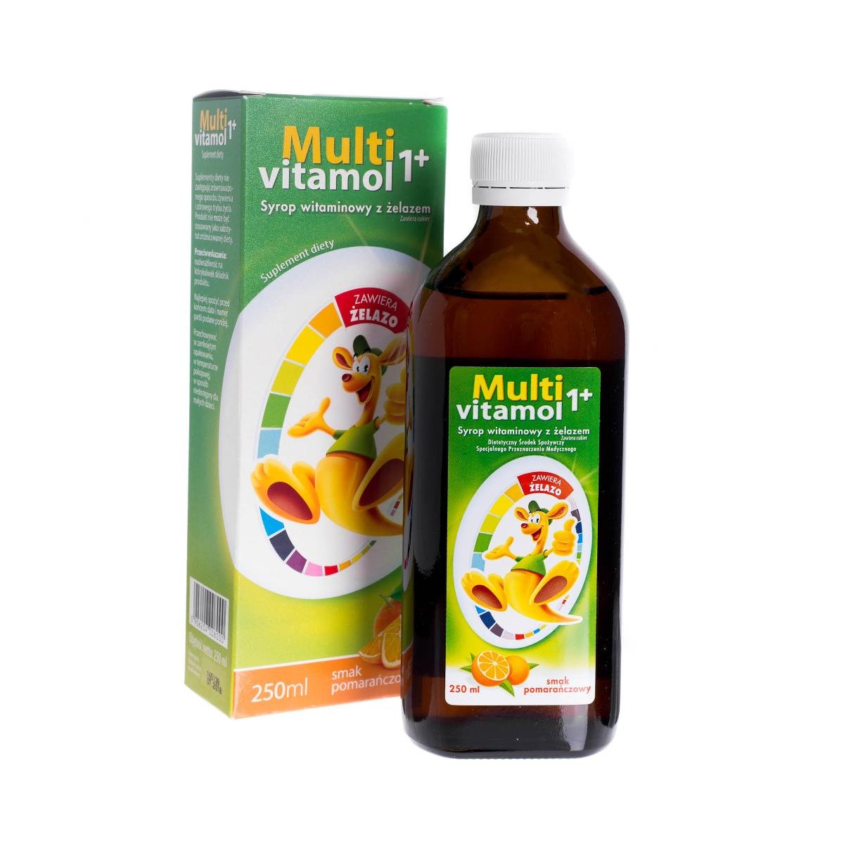 Фото - Вітаміни й мінерали Natur Produkt Multivitamol 1+ Syrop witaminowy z żelazem, suplement diety, smak pomarańc 