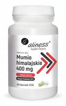 Mumio himalajskie Shilajit extract 400mg suplement 90 kaps Vege || Aliness - Inna marka