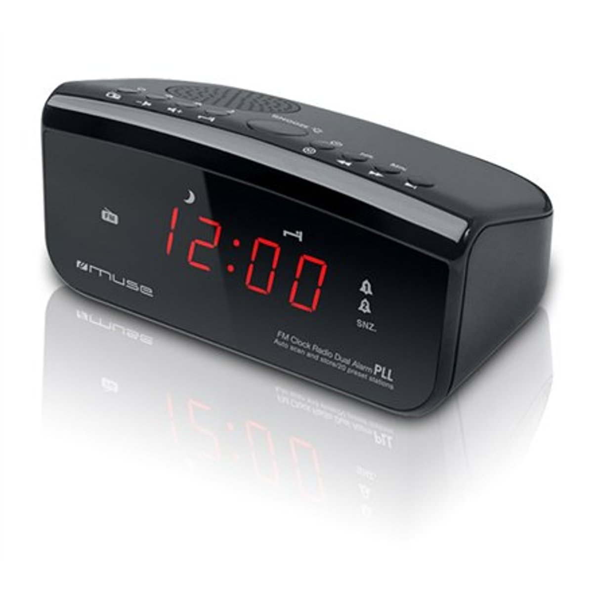 Muse | M-12CR | Alarm function | Black | Clock radio PLL-Zdjęcie-0