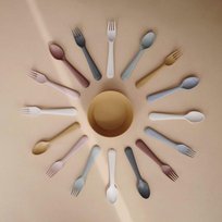 Mushie Sztućce dla dzieci do nauki samodzielnego jedzenia Ivory