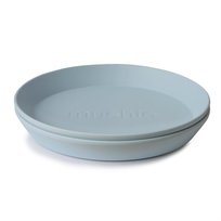 Mushie Talerzyki Round Powder Blue 2-pak Mushie
