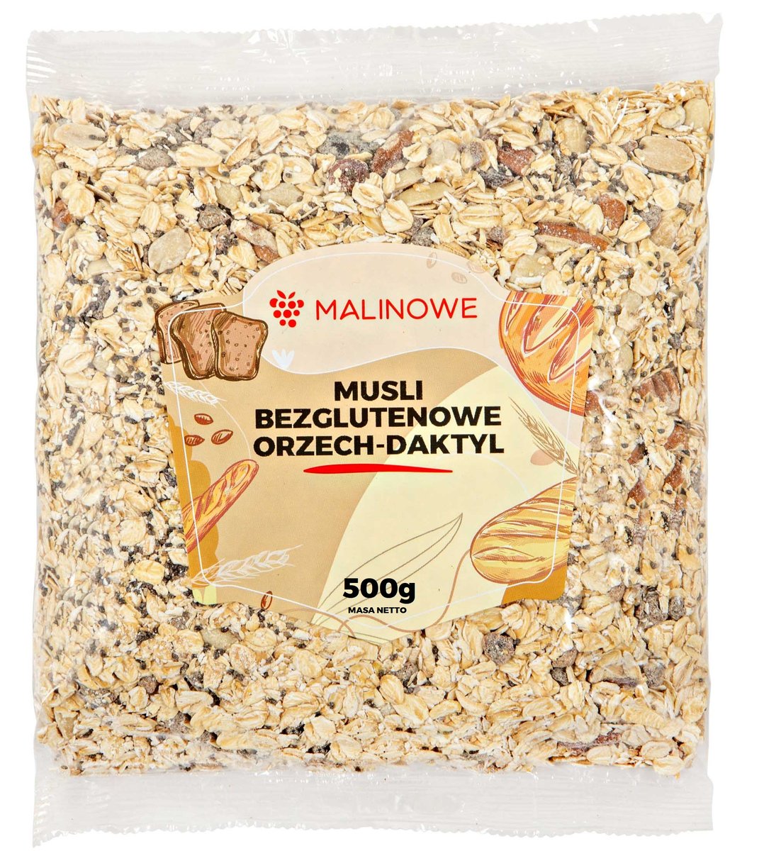 Musli bezglutenowe orzechdaktyl 500g Malinowe Sklep